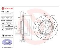 1X Disco freno BREMBO 8.D060.1X per AUDI A5 (8T3) 2 2008-2017