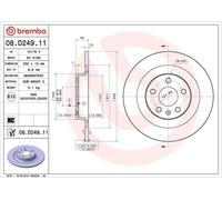 Disco freno BREMBO 08D24911 posteriore, pieno, altamente carbonizzato, 1 Pezzo