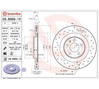 1X Disco freno BREMBO 9.B969.1X per AUDI A5 (8T3) 2 2008-2013