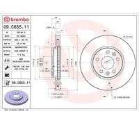 1X Disco freno BREMBO 9.C655.11 per BMW 3 (E46) 3 2000-2005