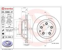 Brembo Disco freno 09C98821 posteriore ventilato altamente carbonizzato 1 pezzo