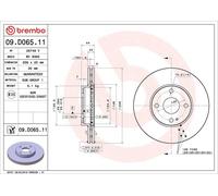 Disco freno BREMBO 09D06511 anteriore, ventilato, 1 pezzo