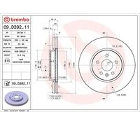 Brembo Disco freno 09D39211 anteriore ventilato – 1 pezzo
