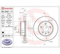 1X Disco freno BREMBO 9.D421.11 per MAN TGE Autobus 2 2017-2024