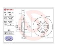 1x Disco Freno Brembo Prime Line - Uv Coated per Fiat Assale Anteriore