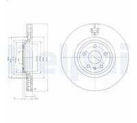 Disco freno DELPHI BG9054 anteriore, ventilato, 1 Pezzo