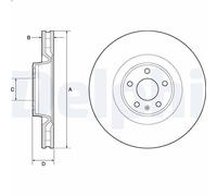 Disco freno DELPHI BG9172C anteriore, ventilato, 1 Pezzo