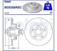 Delphi Disco freno BG9268RSC posteriore, pieno, 1 pezzo
