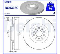 Delphi Disco freno BG9336C anteriore, ventilato, 1 pezzo