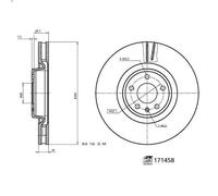 Disco freno FEBI BILSTEIN 171458 anteriore, ventilato, 1 Pezzo