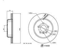 1X Disco freno FEBI 173008 BMW 7 (G11, G12) 2 2015-2022