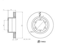 1X Disco freno FEBI 174452 per MAN TGE Autobus 2 2017-2024