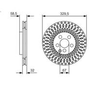 Disco freno BOSCH 0 986 479 D13 anteriore, ventilato, altamente carbonizzato, 1 Pezzo
