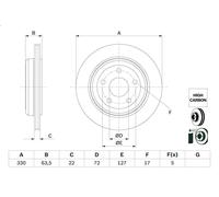 1X Disco freno per BOSCH 0 986 479 G84 GRAND CHEROKEE III (WH, WK) 5.7 2009-201