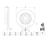 Disco freno BOSCH 0 986 479 G91 anteriore, ventilato, 1 Pezzo