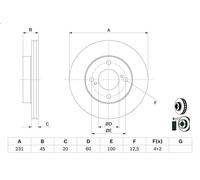1X Disco freno per BOSCH 0 986 479 G92 per SUZUKI CELERIO (LF) 1 2014-