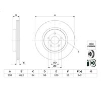 Disco freno BOSCH 0 986 479 H28 anteriore, ventilato, altamente carbonizzato, 1 Pezzo