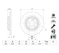 BOSCH 0 986 479 H39 Disco freno per MERCEDES-BENZ