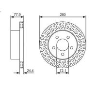 Disco freno BOSCH 0 986 479 U00 anteriore, ventilato, 1 Pezzo