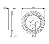 Bosch Disco freno 0 986 479 V05 posteriore ventilato 1 pezzo