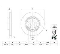 1X Disco freno per BOSCH 986 479 G63 per LEXUS RX (_L1_) 2.7 2008-2015