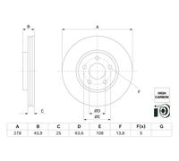 Bosch Disco freno 0 986 479 H66 ventilato per Ford Puma - 2 pezzi