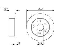 1X Disco freno per BOSCH 986 479 V39 per ACCORD VI Hatchback (CH, CL) 2 1999-