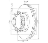 1X Disco freno PETERS 36.117-00A per MAN M 2000 L 4.58 1995-2001