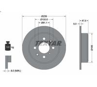 1X Disco freno TEXTAR 92077900 per MG ZR 2 2001-2005