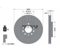 1X Disco freno TEXTAR 92118705 per CADILLAC BLS 2 2006-2010