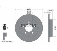 Textar Disco freno 92130500 posteriore pieno Ø265 mm per Mazda 3