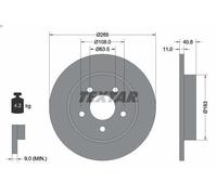1X Disco freno TEXTAR 92133703 per MAZDA 3 (BL) 1.6 2008-2014