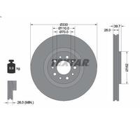 Disco freno TEXTAR 92145103 anteriore, ventilato, 1 Pezzo