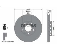 Textar Disco freno 92152203 posteriore ventilato 1 pezzo