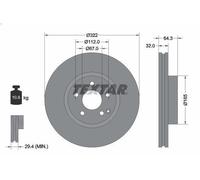 1X Disco freno TEXTAR 92163505 per MERCEDES-BENZ CLASSE E (W212) 2 2013-2016