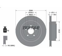 Textar Disco freno 92173603 posteriore, ventilato, 1 pezzo