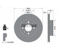 Disco freno TEXTAR 92196503 anteriore, ventilato, 1 Pezzo