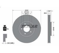 1X Disco freno TEXTAR 92220803 FIAT 500X (334_) 2 2014-2018