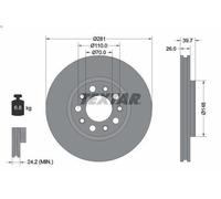 1X Disco freno TEXTAR 92230103 FIAT 500X (334_) 1.4 2017-2018