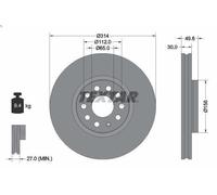 1X Disco freno TEXTAR 92232405 per SEAT TARRACO (KN2) 2 2020-2024