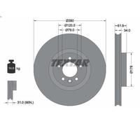1X Disco freno TEXTAR 92235605 per LAND ROVER RANGE ROVER IV (L405) 3 2015-2021