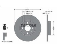 1X Disco freno TEXTAR 92236703 per LANCIA Y (840_) 1.2 1996-2003