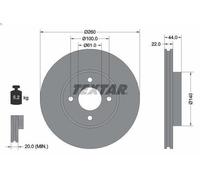 Disco freno TEXTAR 92239903 anteriore, ventilato, 1 Pezzo