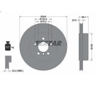 Textar Disco freno posteriore per BMW 5 Limousine (F10) e 5 Touring (F11) Ø345 mm – 2x