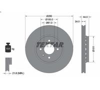 Disco freno TEXTAR 92254603 anteriore, ventilato, 1 Pezzo