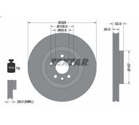 1X Disco freno TEXTAR 92278605 per RANGE ROVER EVOQUE (L538) 2 2011-2019