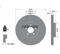 1X Disco freno TEXTAR 92303303 per VW POLO VI (AW1, BZ1, AE1) 2 2017-2021