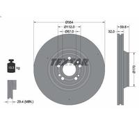 Textar Disco freno 92306005 ventilato anteriore per Mercedes‑Benz GLE 1 pezzo