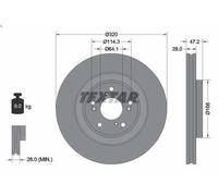 1X Disco freno TEXTAR 92306203 per CR-V V (RW_, RT_) 2 2019-2023
