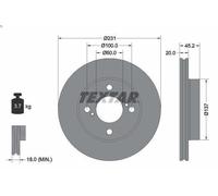 1X Disco freno TEXTAR 92309403 per SUZUKI IGNIS III (MF, FF) 1.2 2016-